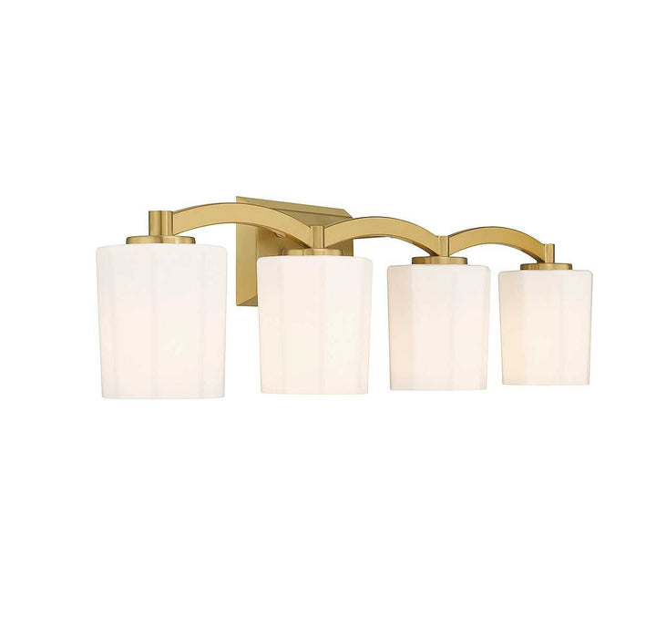 Whitney Four Light Bathroom Vanity in Warm Brass Savoy House