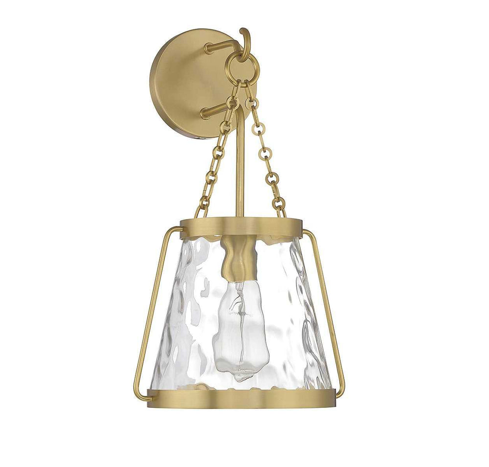 Crawford One Light Wall Sconce in Warm Brass Savoy House