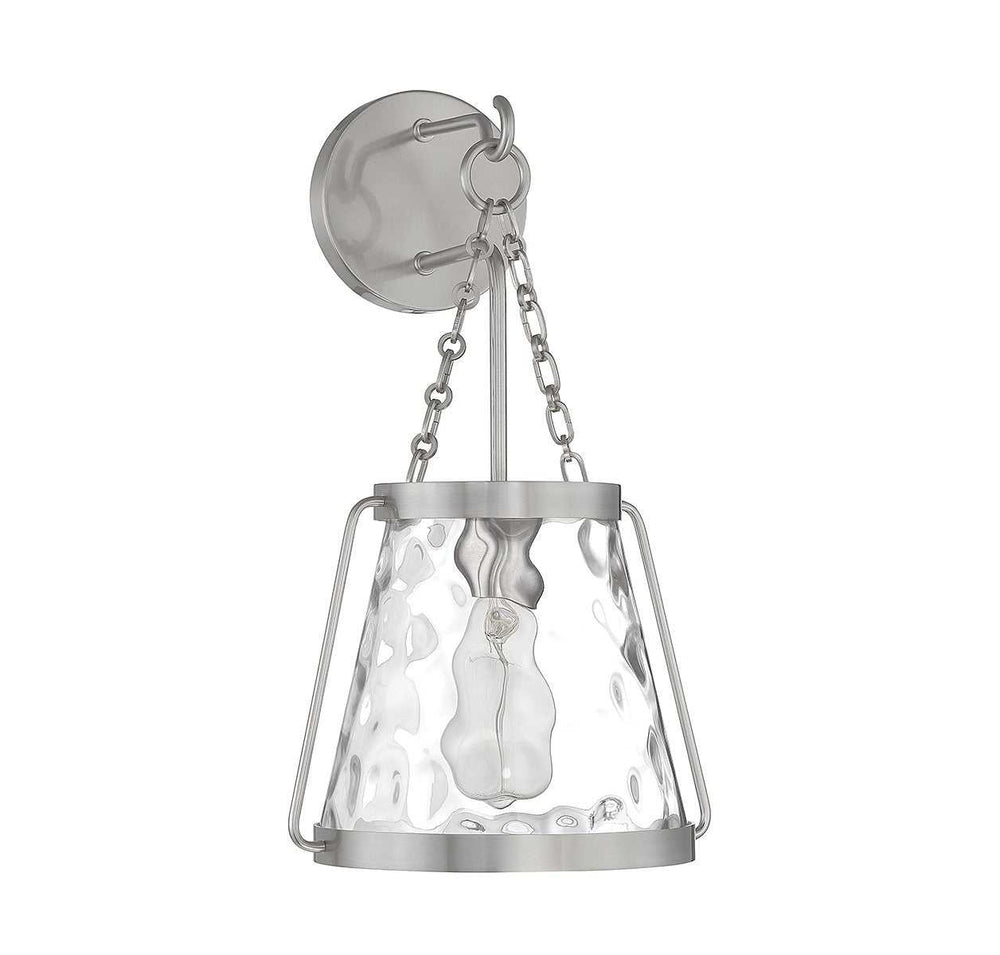 Crawford One Light Wall Sconce in Satin Nickel Savoy House
