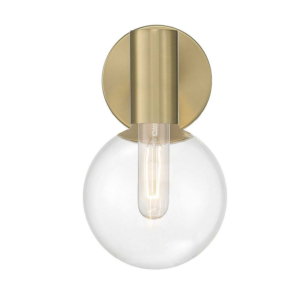 Wright One Light Wall Sconce in Warm Brass Savoy House
