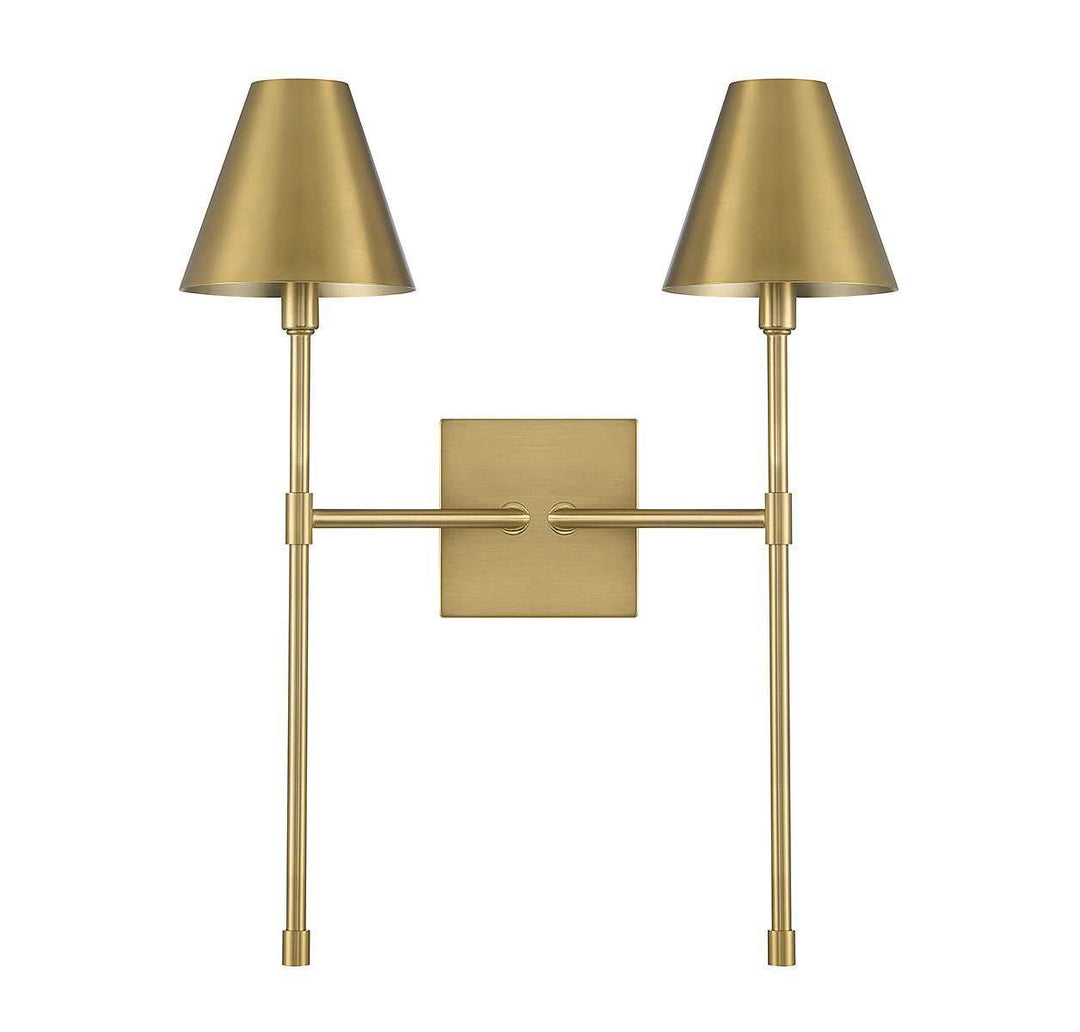 Jefferson Two Light Wall Sconce in Warm Brass Savoy House