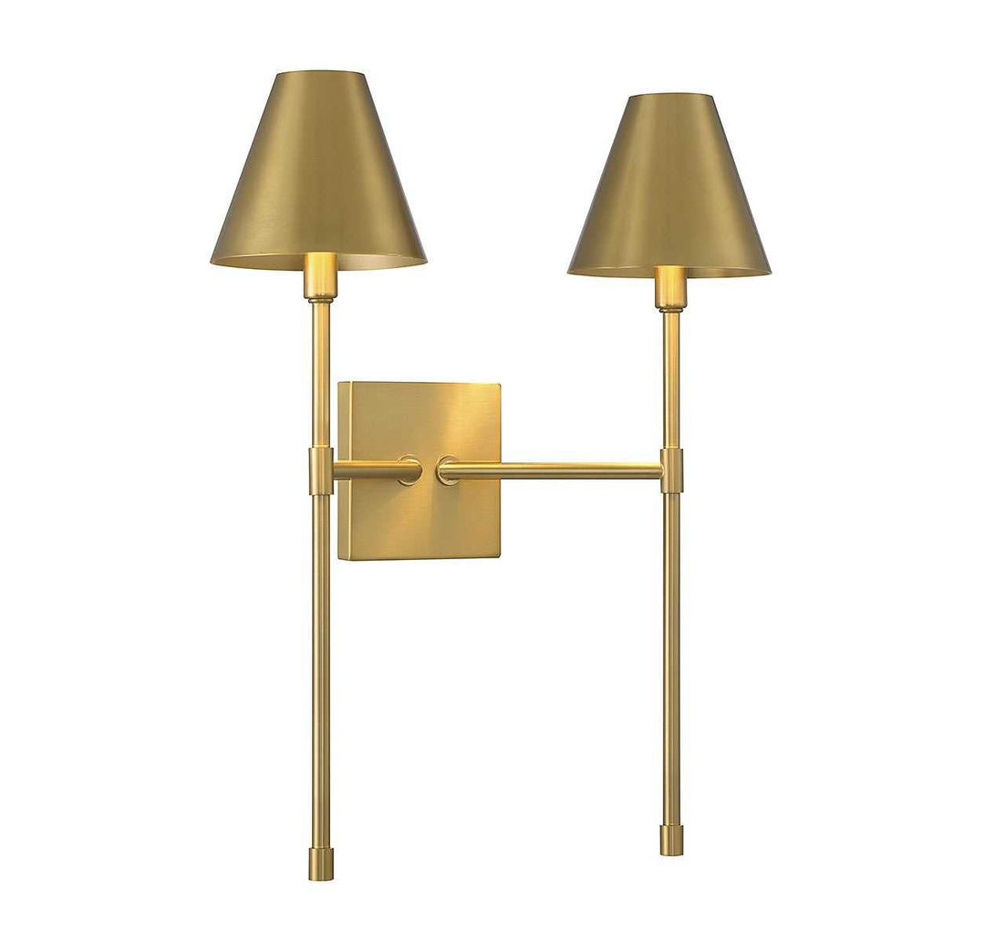 Jefferson Two Light Wall Sconce in Warm Brass Savoy House