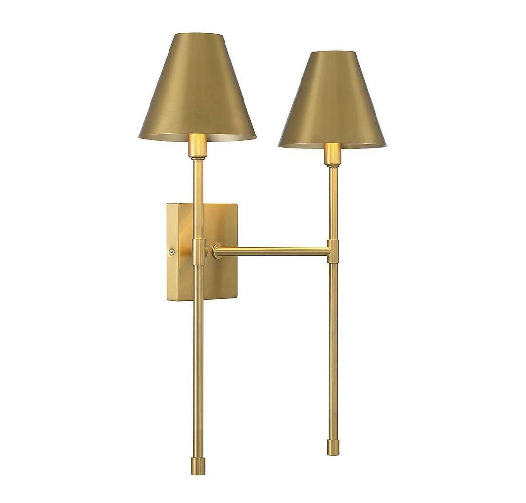 Jefferson Two Light Wall Sconce in Warm Brass Savoy House