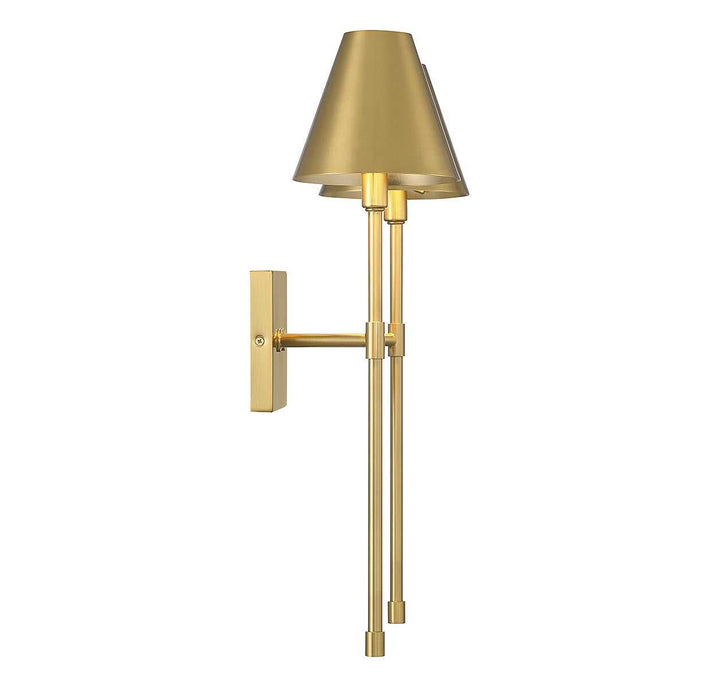 Jefferson Two Light Wall Sconce in Warm Brass Savoy House
