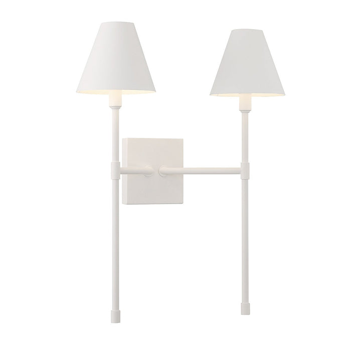 Jefferson Two Light Wall Sconce in Bisque White Savoy House