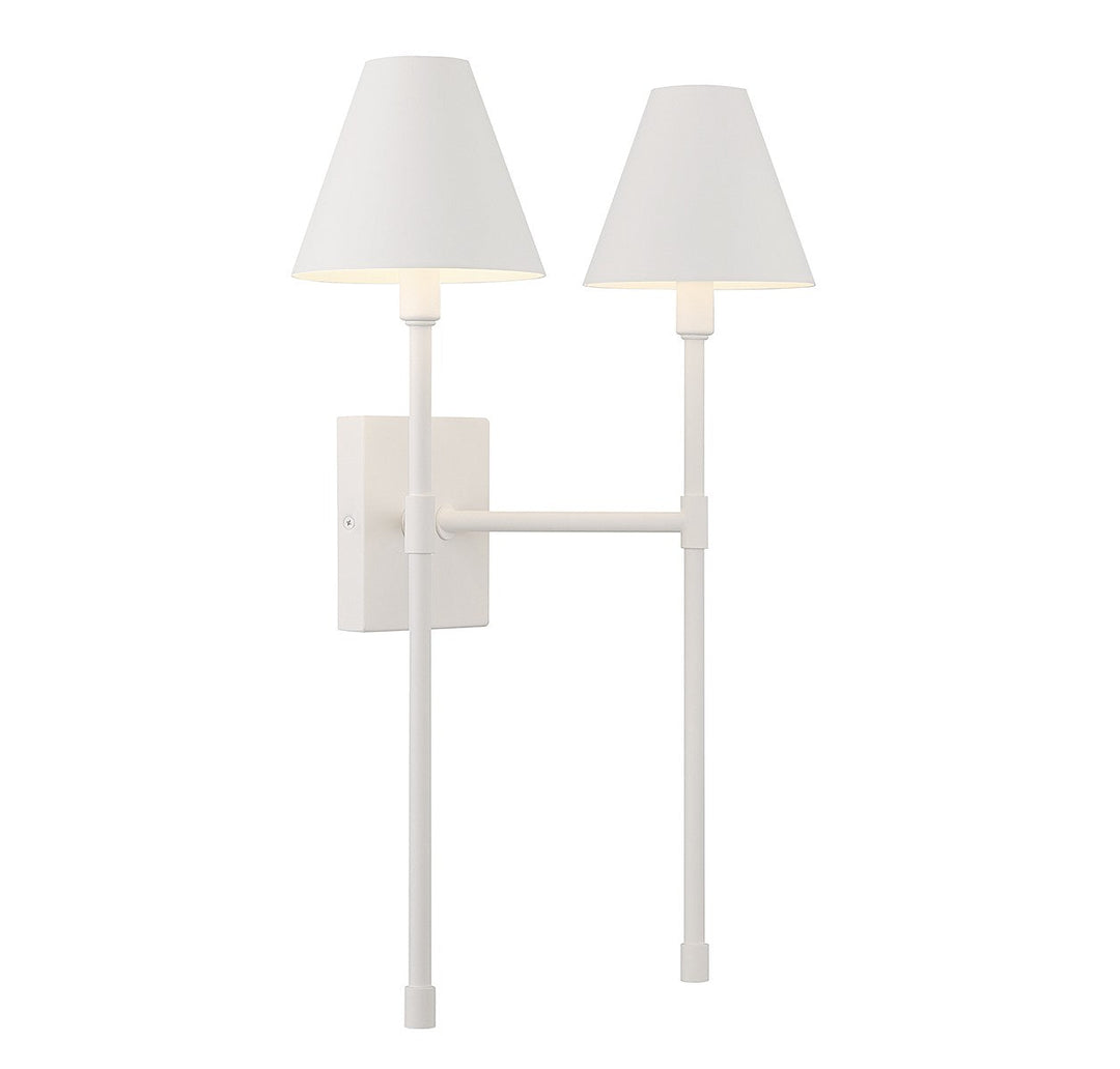Jefferson Two Light Wall Sconce in Bisque White Savoy House