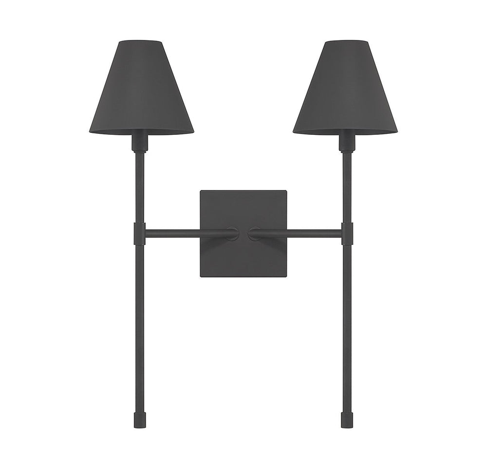 Jefferson Two Light Wall Sconce in Matte Black Savoy House