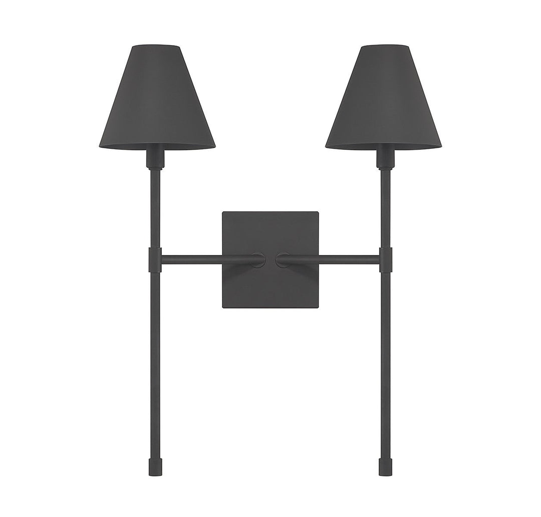 Jefferson Two Light Wall Sconce in Matte Black Savoy House