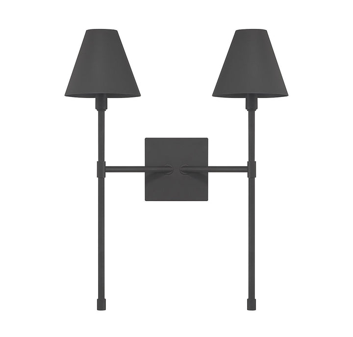 Jefferson Two Light Wall Sconce in Matte Black Savoy House