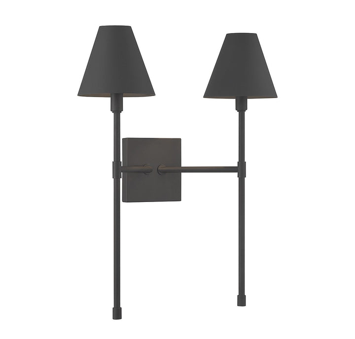 Jefferson Two Light Wall Sconce in Matte Black Savoy House