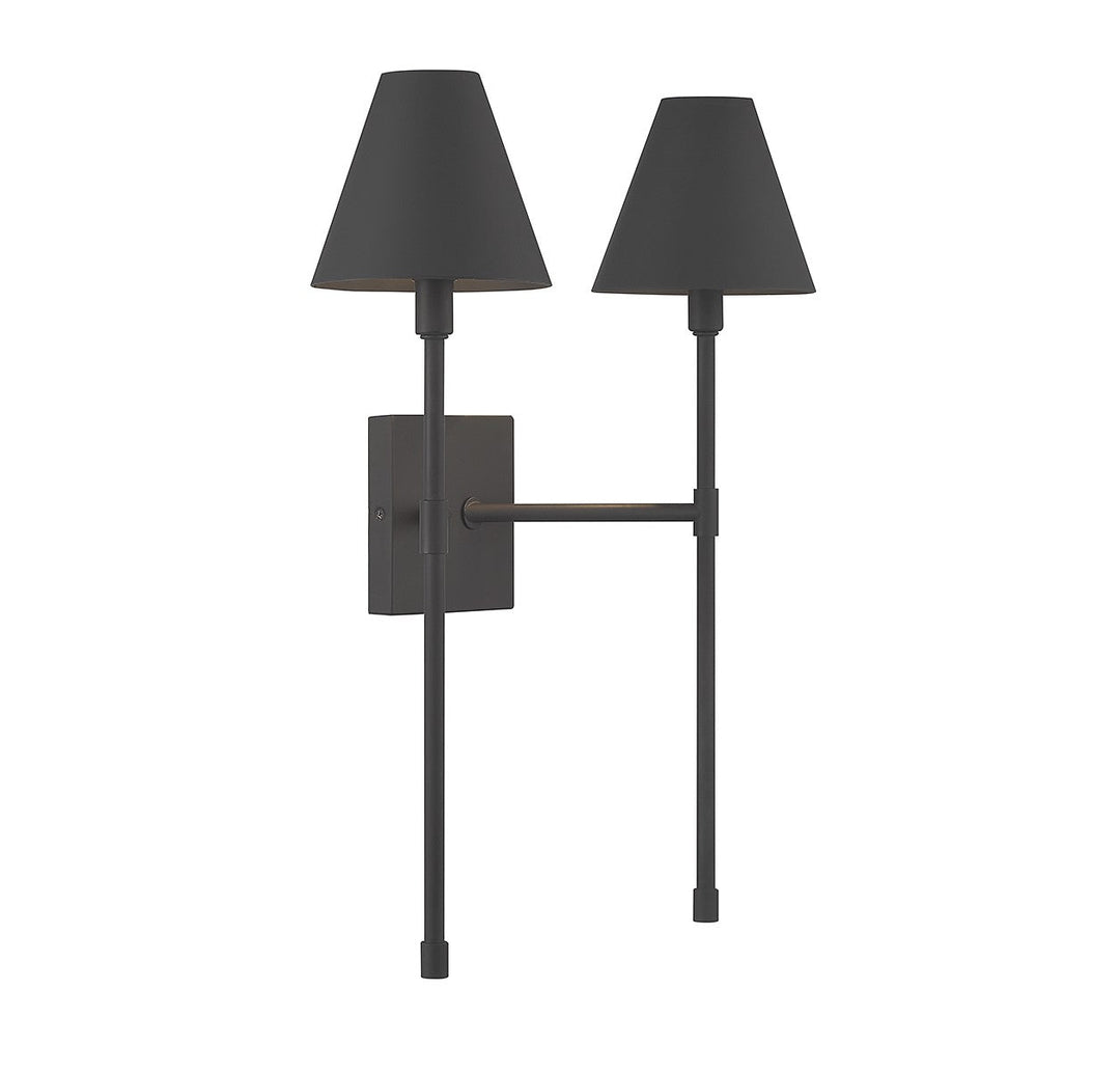 Jefferson Two Light Wall Sconce in Matte Black Savoy House