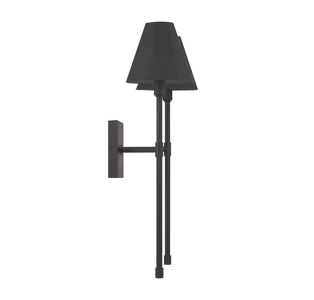 Jefferson Two Light Wall Sconce in Matte Black Savoy House