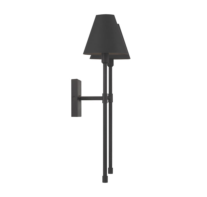 Jefferson Two Light Wall Sconce in Matte Black Savoy House