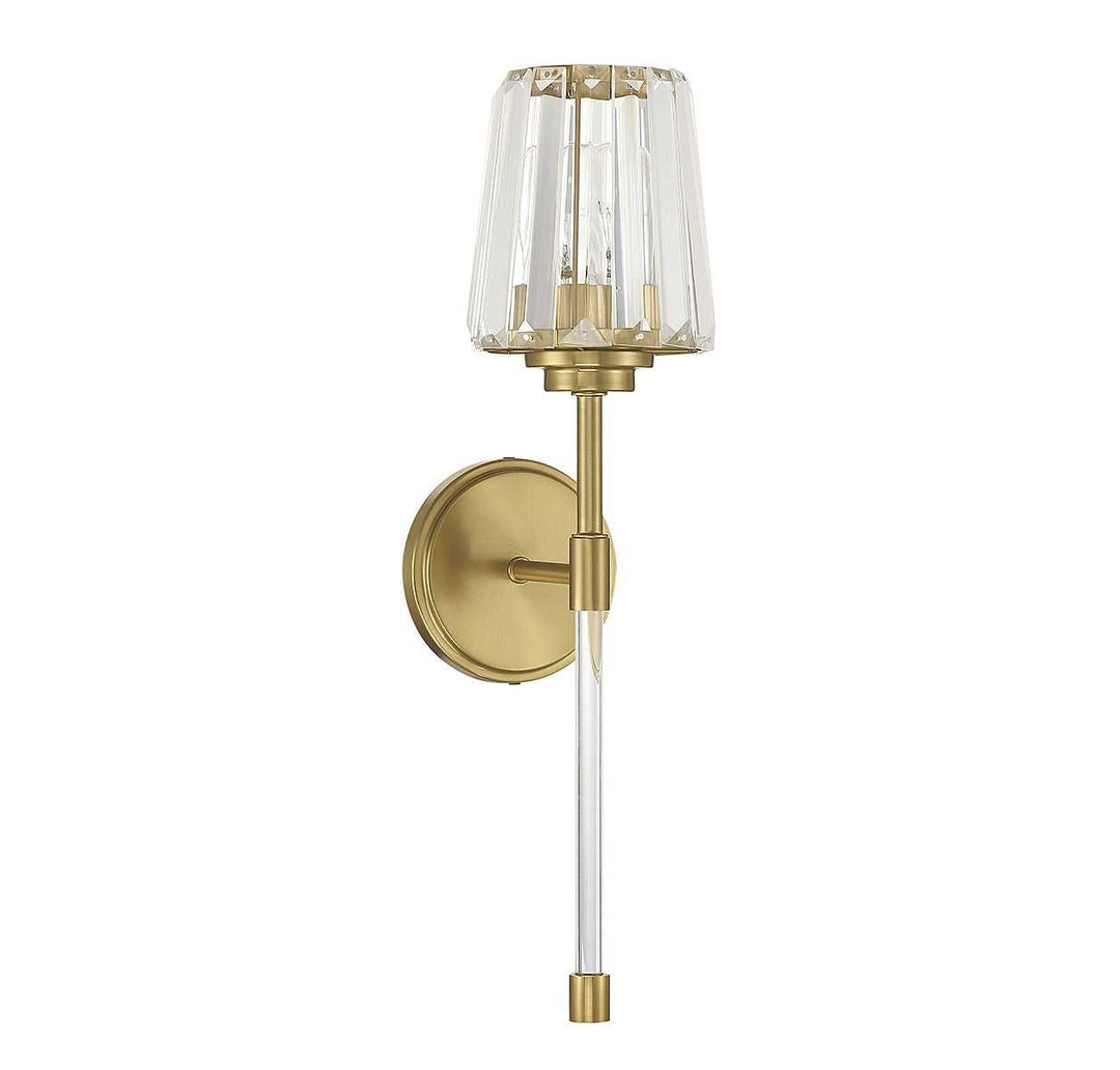 Garnet One Light Wall Sconce in Warm Brass Savoy House