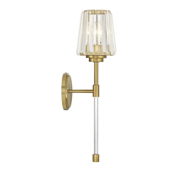 Garnet One Light Wall Sconce in Warm Brass Savoy House