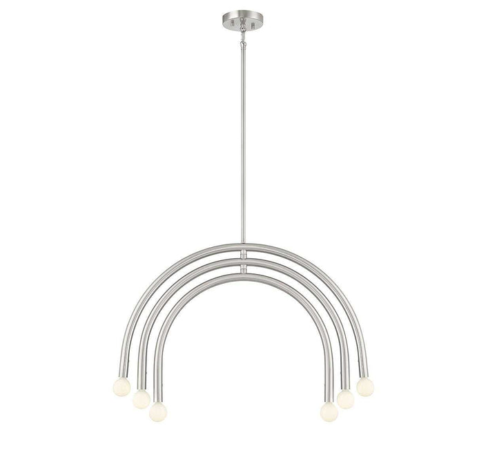Meridian - M100115BN - Six Light Chandelier - Brushed Nickel