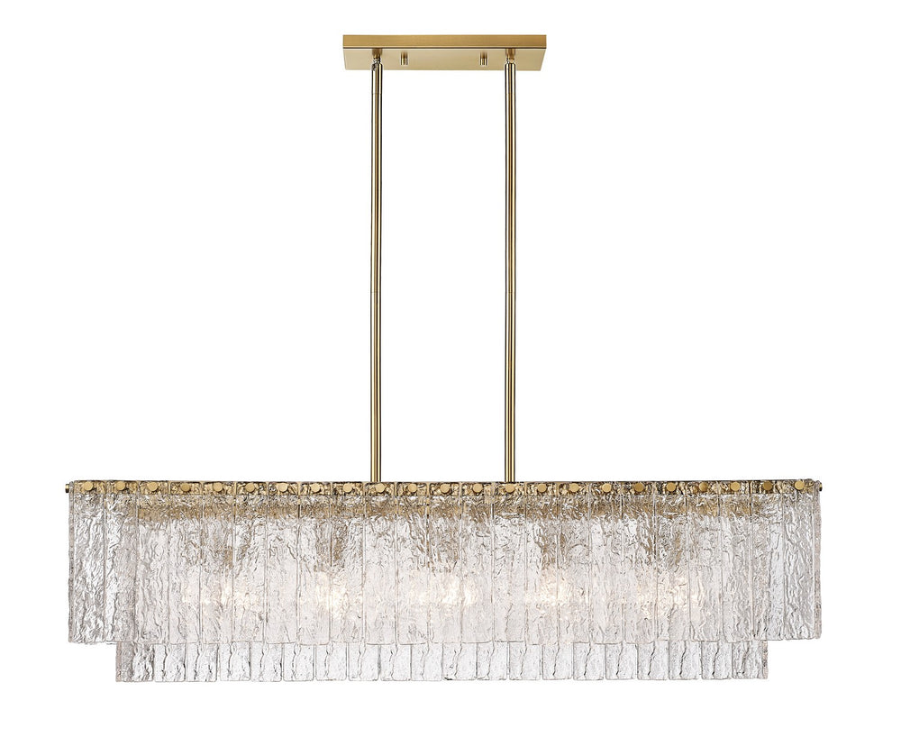 Z-Lite Canada - 1943-42L-MGLD - Five Light Linear Chandelier - Glacier - Modern Gold