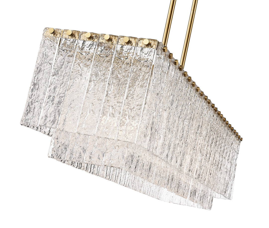 Z-Lite Canada - 1943-42L-MGLD - Five Light Linear Chandelier - Glacier - Modern Gold