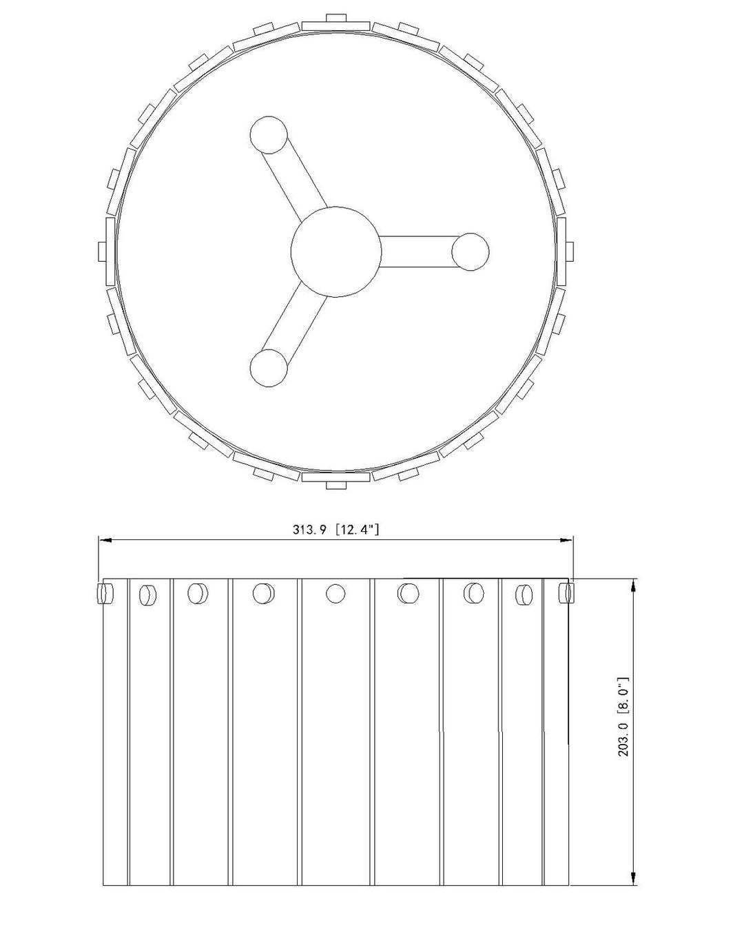 Z-Lite Canada - 1943F12-MB - Three Light Flush Mount - Glacier - Matte Black