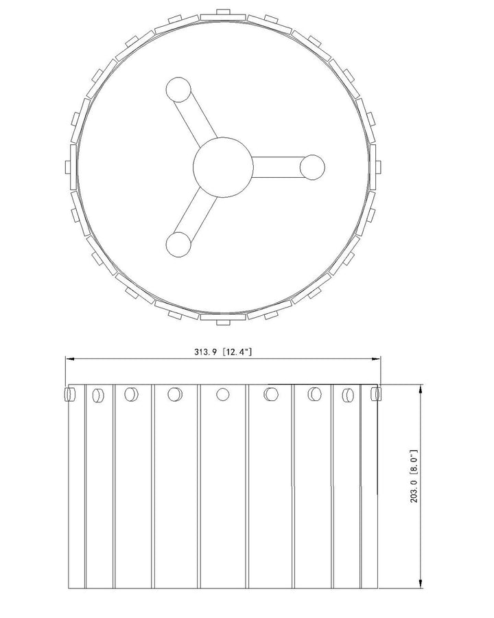 Z-Lite Canada - 1943F12-MB - Three Light Flush Mount - Glacier - Matte Black