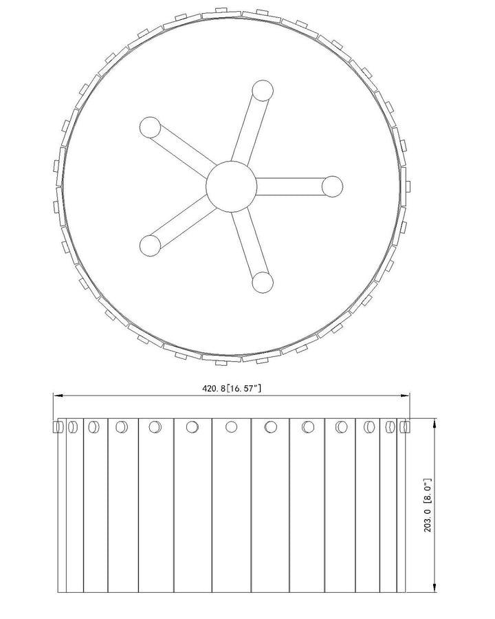 Z-Lite Canada - 1943F16-MB - Five Light Flush Mount - Glacier - Matte Black