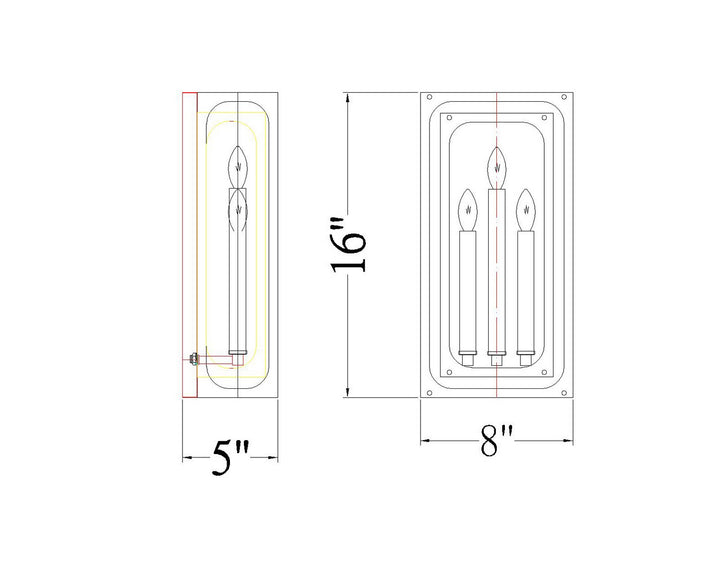 Z-Lite Canada - 3038-3S-RB - Three Light Wall Sconce - Easton - Rubbed Brass