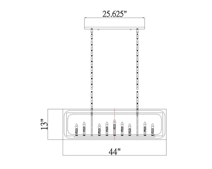 Z-Lite Canada - 3038-9L-MB - Nine Light Linear Chandelier - Easton - Matte Black