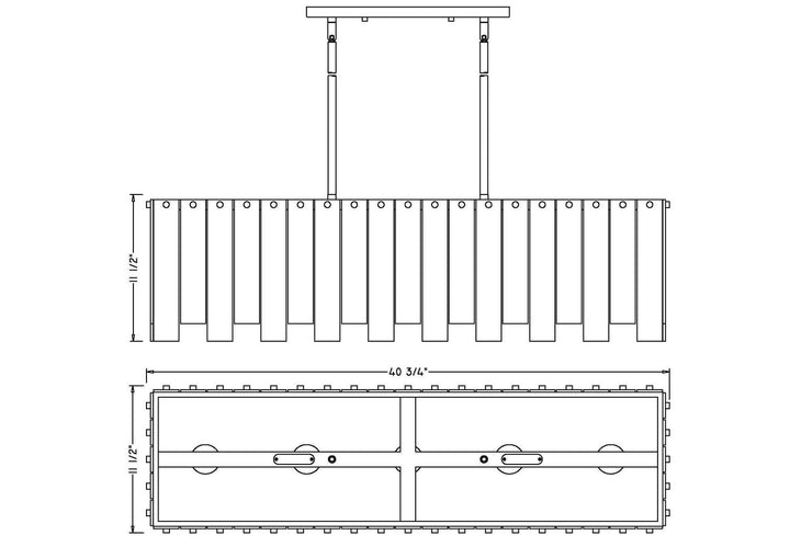 Z-Lite Canada - 345-40L-RB - Five Light Linear Chandelier - Viviana - Rubbed Brass