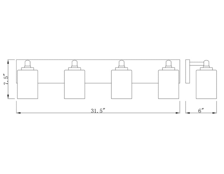 Z-Lite Canada - 485-4V-BG - Four Light Vanity - Soledad - Brushed Gold