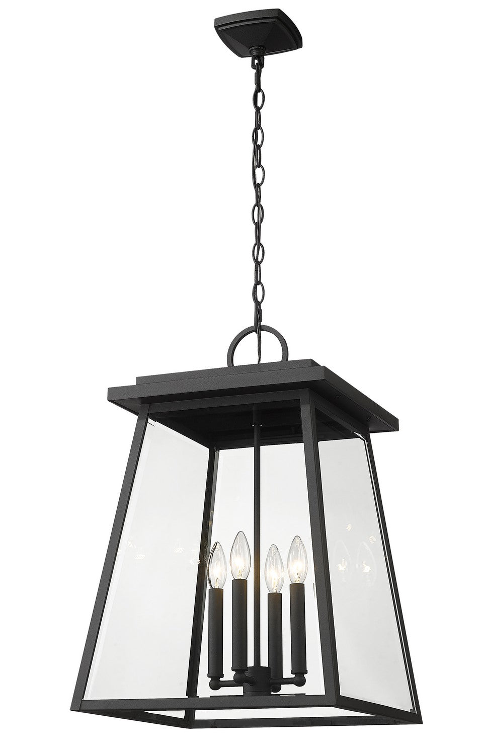 Z-Lite Canada - 521CHXL-BK - Four Light Outdoor Chain Mount Ceiling Fixture - Broughton - Black