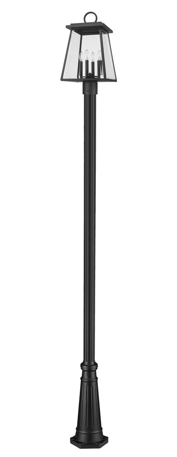 Z-Lite Canada - 521PHBR-519P-BK - Four Light Outdoor Post Mounted Fixture - Broughton - Black