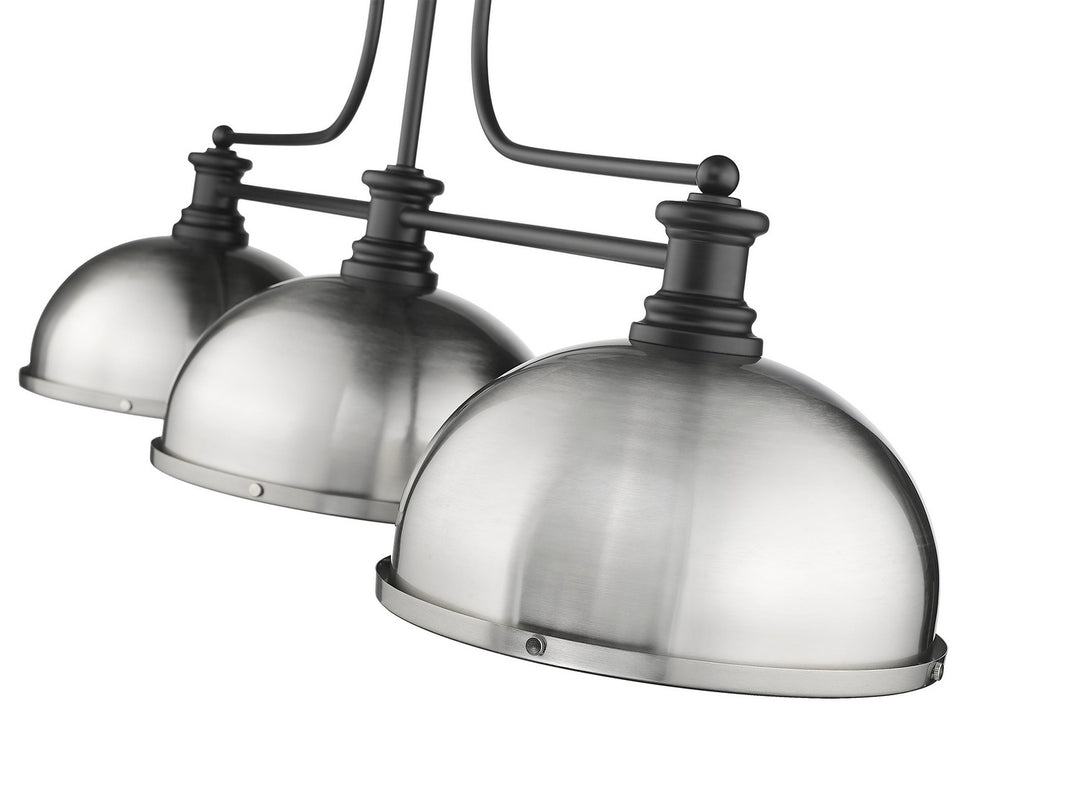 Z-Lite Canada - 725-3MB-D12BN - Three Light Billiard - Melange - Matte Black