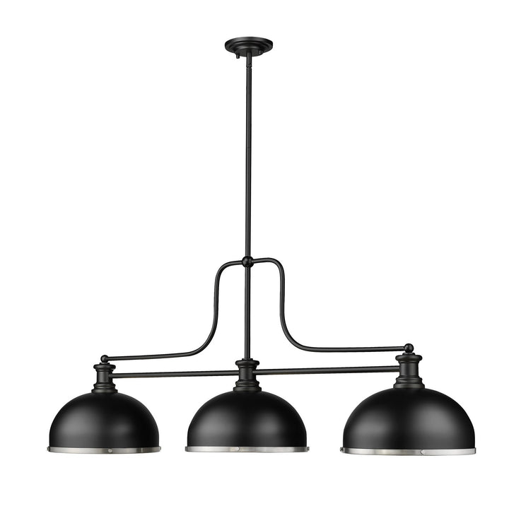 Z-Lite Canada - 725-3MB-D12MB+BN - Three Light Billiard - Melange - Matte Black