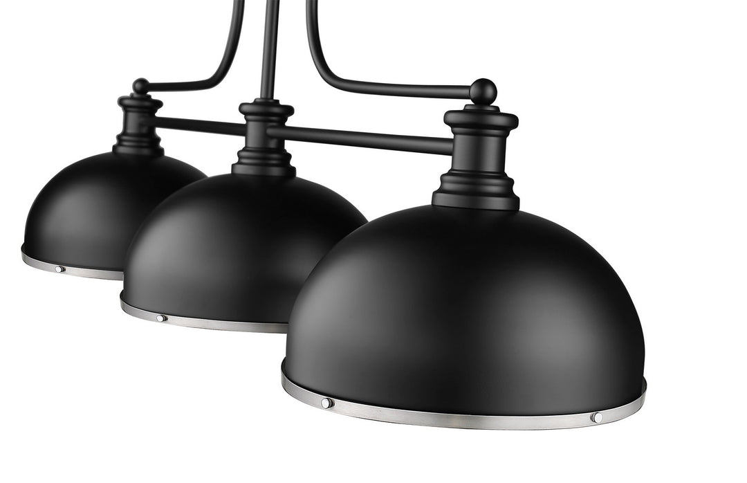 Z-Lite Canada - 725-3MB-D12MB+BN - Three Light Billiard - Melange - Matte Black