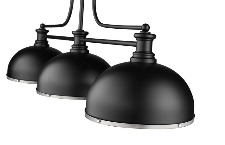 Z-Lite Canada - 725-3MB-D12MB+BN - Three Light Billiard - Melange - Matte Black