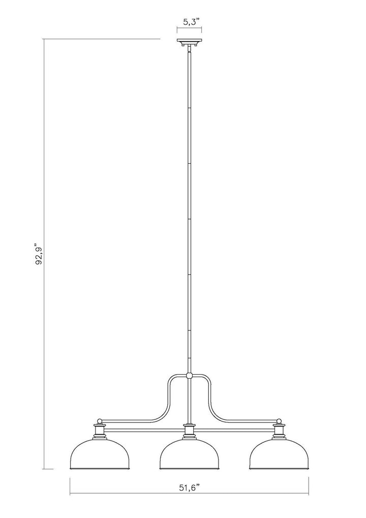 Z-Lite Canada - 725-3MB-D13MB - Three Light Billiard - Melange - Matte Black