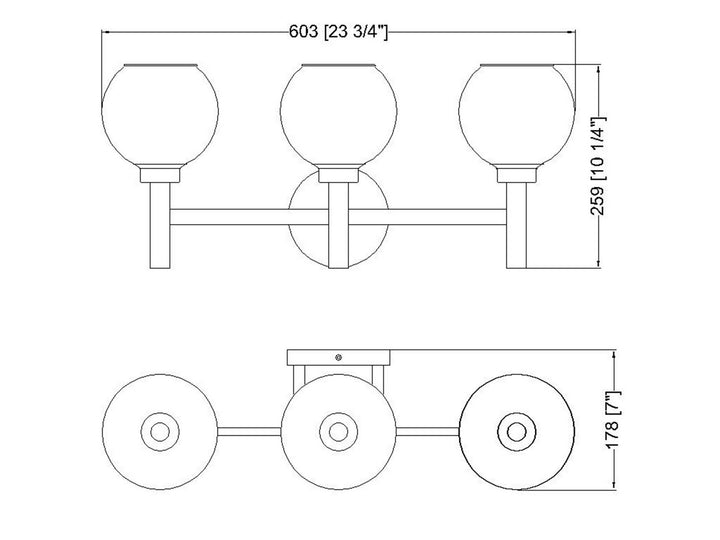 Z-Lite Canada - 7502-3V-BG - Three Light Vanity - Sutton - Brushed Gold