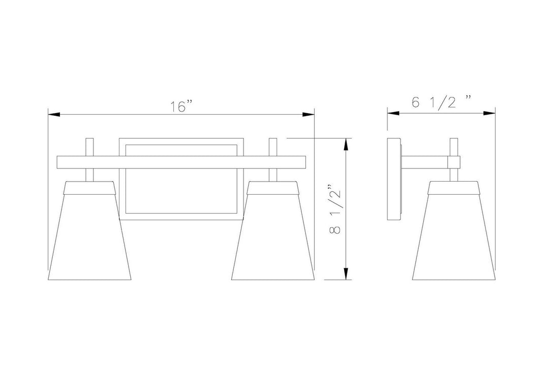 Z-Lite Canada - 819-2V-MB - Two Light Vanity - Lauren - Matte Black