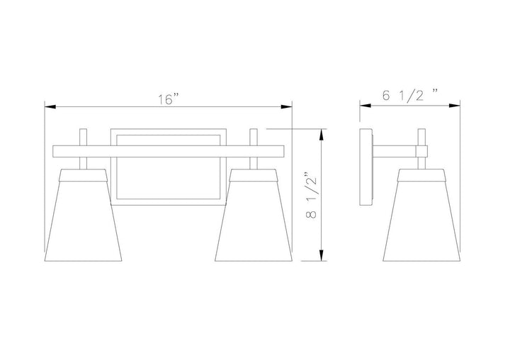 Z-Lite Canada - 819-2V-MB - Two Light Vanity - Lauren - Matte Black