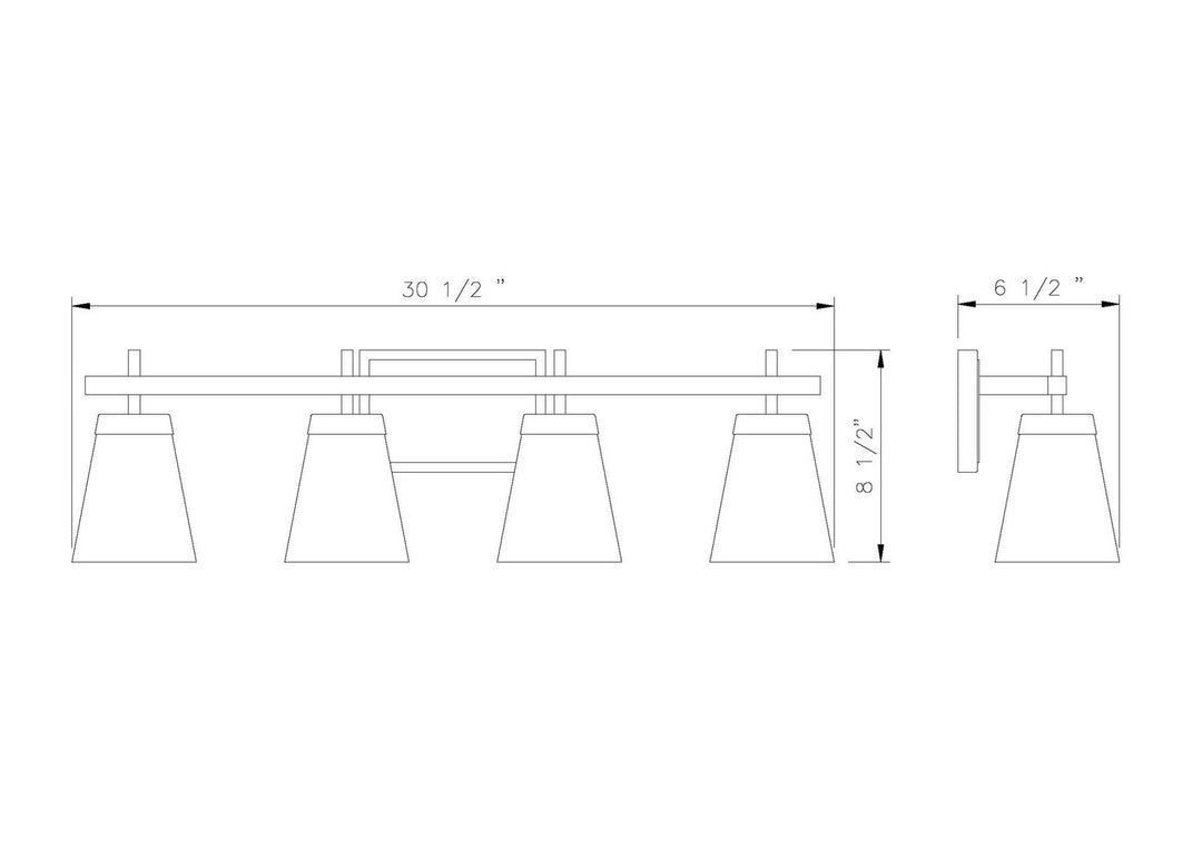 Z-Lite Canada - 819-4V-MB - Four Light Vanity - Lauren - Matte Black