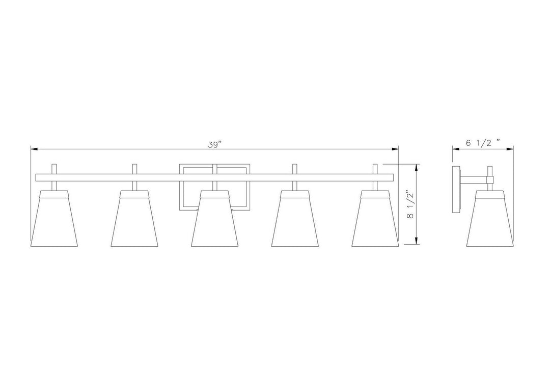 Z-Lite Canada - 819-5V-CH - Five Light Vanity - Lauren - Chrome