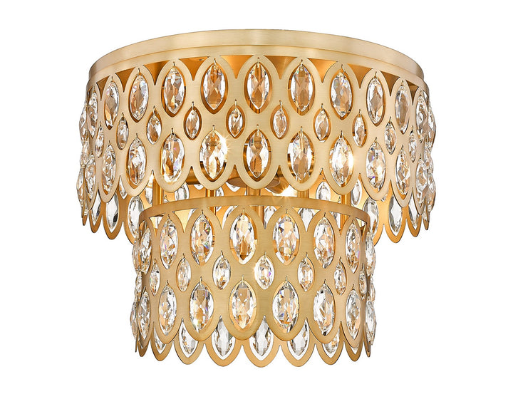 Z-Lite Canada - 822F15-HB - Five Light Flush Mount - Dealey - Heirloom Brass