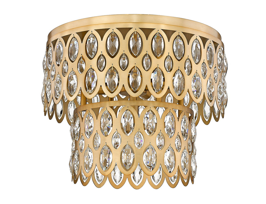 Z-Lite Canada - 822F15-HB - Five Light Flush Mount - Dealey - Heirloom Brass