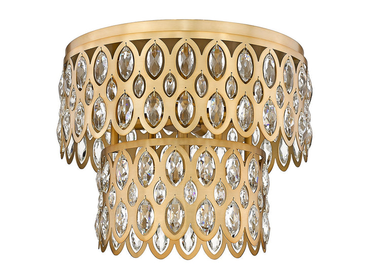 Z-Lite Canada - 822F15-HB - Five Light Flush Mount - Dealey - Heirloom Brass