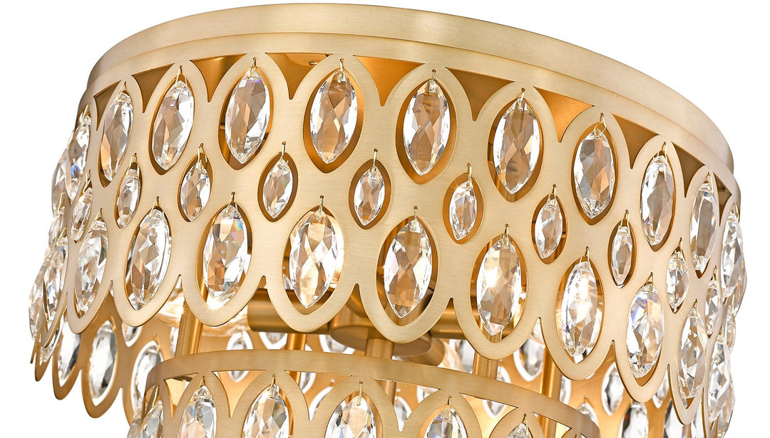 Z-Lite Canada - 822F15-HB - Five Light Flush Mount - Dealey - Heirloom Brass