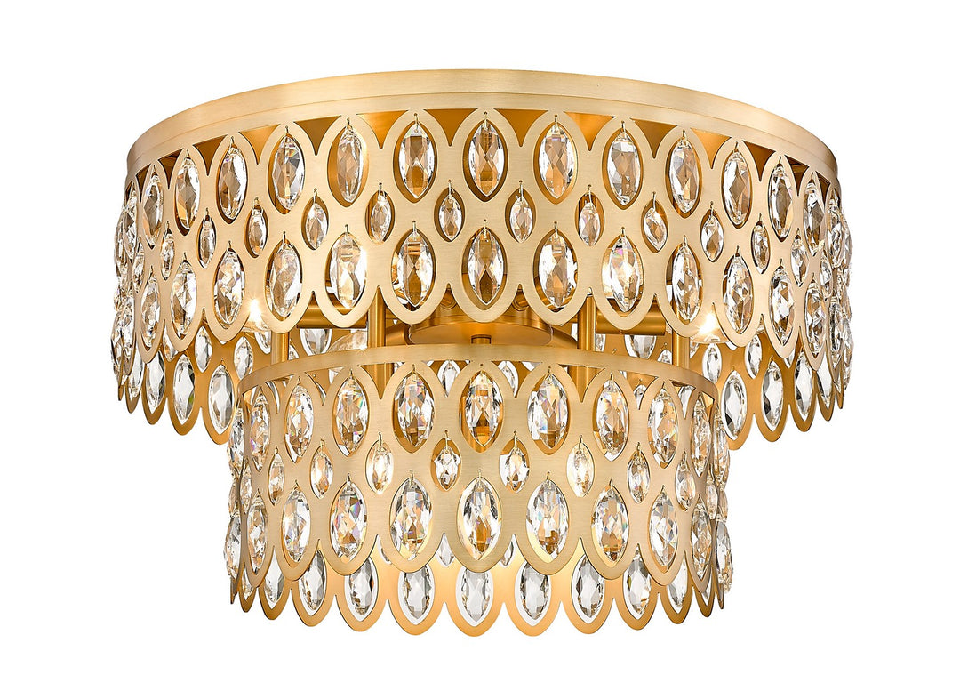 Z-Lite Canada - 822F20-HB - Nine Light Flush Mount - Dealey - Heirloom Brass