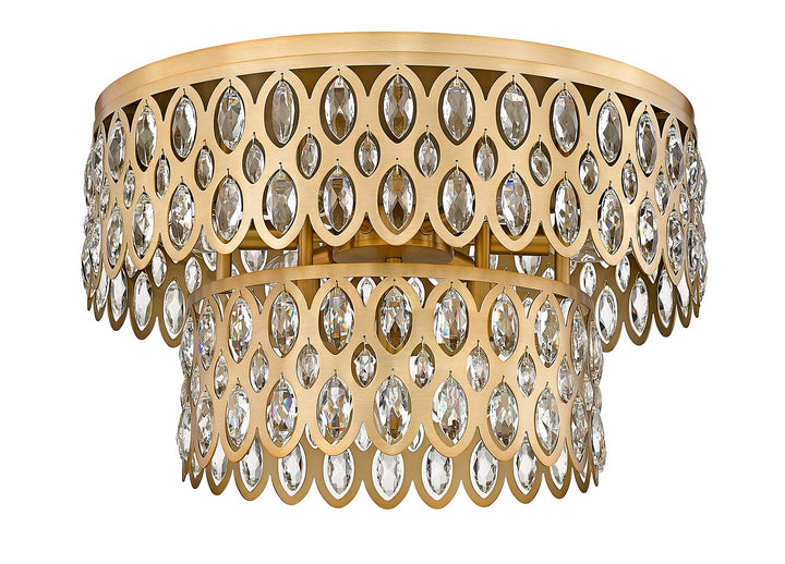 Z-Lite Canada - 822F20-HB - Nine Light Flush Mount - Dealey - Heirloom Brass