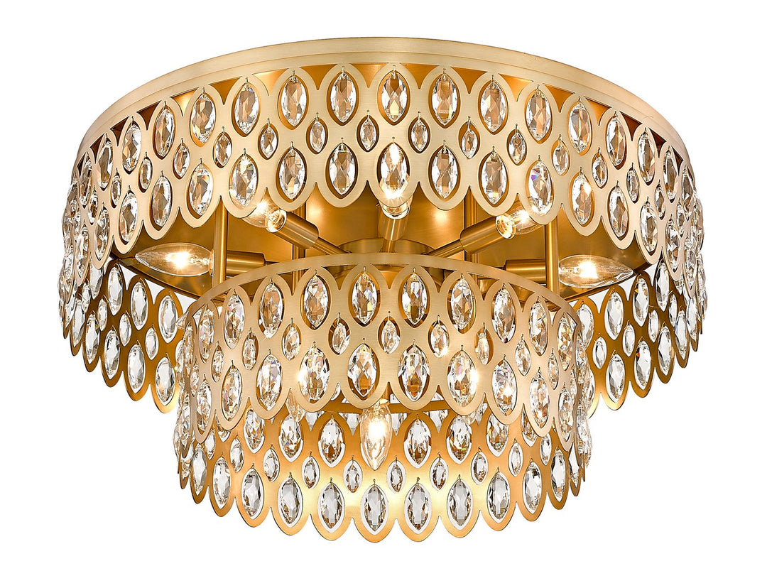 Z-Lite Canada - 822F24-HB - 12 Light Flush Mount - Dealey - Heirloom Brass