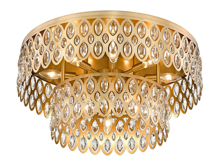 Z-Lite Canada - 822F24-HB - 12 Light Flush Mount - Dealey - Heirloom Brass