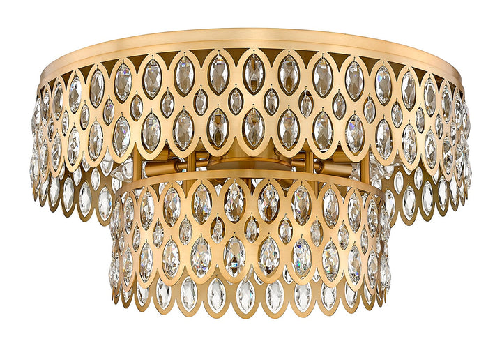 Z-Lite Canada - 822F24-HB - 12 Light Flush Mount - Dealey - Heirloom Brass